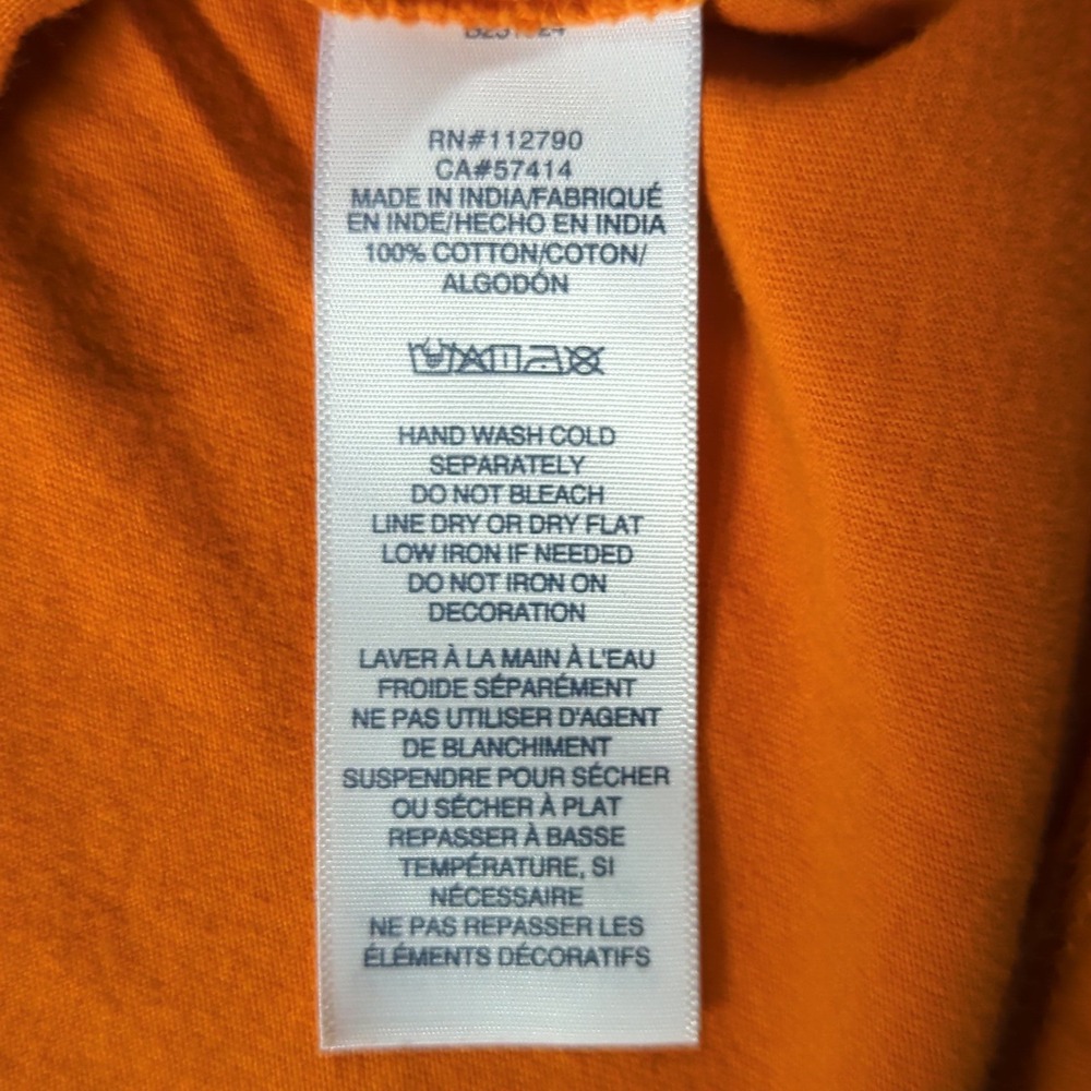 True Religion Mens Orange Graphic T Shirt Buddha Guitar Size 2XL Relaxed Fit - Picture 6 of 9